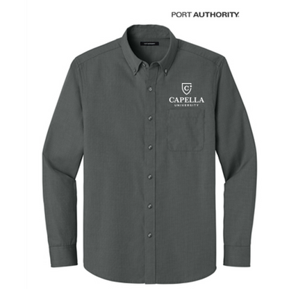 NEW CAPELLA Port Authority® Long Sleeve Nailhead Easy Care Shirt - Deep Black