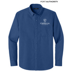 NEW CAPELLA Port Authority® Long Sleeve Nailhead Easy Care Shirt - Mediterranean Blue