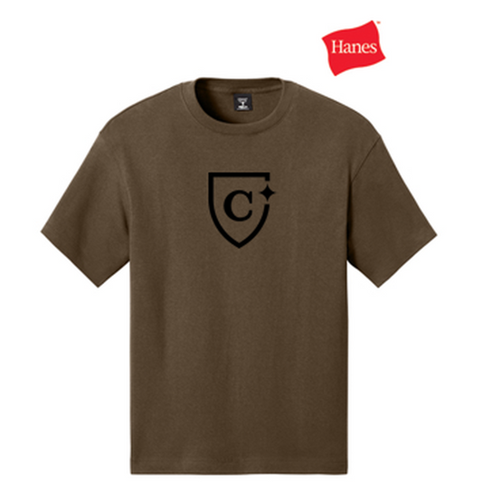NEW CAPELLA Hanes® Beefy-T® Retro Street Tee (5-in logo) - Army Brown
