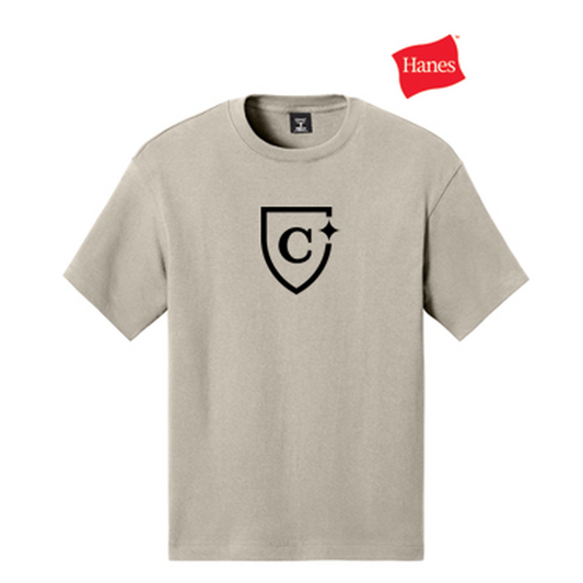 NEW CAPELLA Hanes® Beefy-T® Retro Street Tee (5-in logo) - Sand
