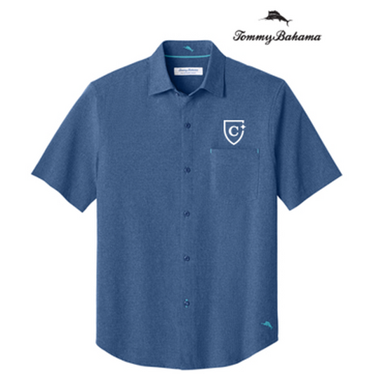 NEW CAPELLA Tommy Bahama® Sandy Point Short Sleeve Shirt (1.5-in logo) - Classic Blue