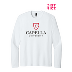 NEW CAPELLA District® Perfect Weight® CVC Long Sleeve Tee (10-in logo) - White