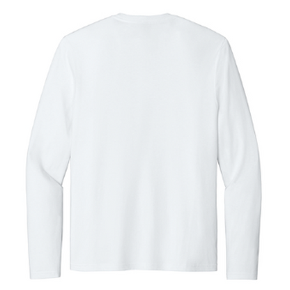 NEW CAPELLA District® Perfect Weight® CVC Long Sleeve Tee (10-in logo) - White