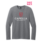 NEW CAPELLA District® Perfect Weight® CVC Long Sleeve Tee (10-in logo) - Graphite Heather