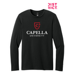 NEW CAPELLA District® Perfect Weight® CVC Long Sleeve Tee (10-in logo) - Black
