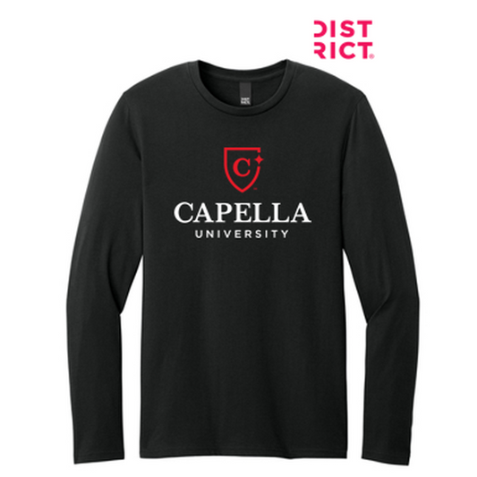 NEW CAPELLA District® Perfect Weight® CVC Long Sleeve Tee (10-in logo) - Black