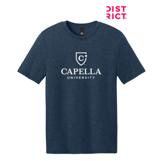 NEW CAPELLA District® Perfect Weight® CVC Tee (10-in logo) - Heathered Navy