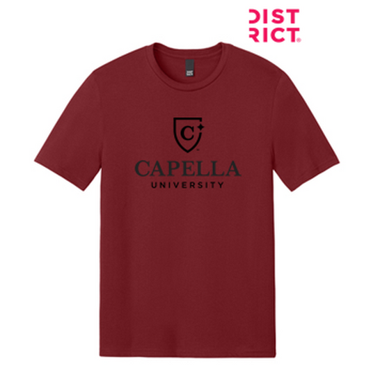NEW CAPELLA District® Perfect Weight® CVC Tee (10-in logo) - Garmet