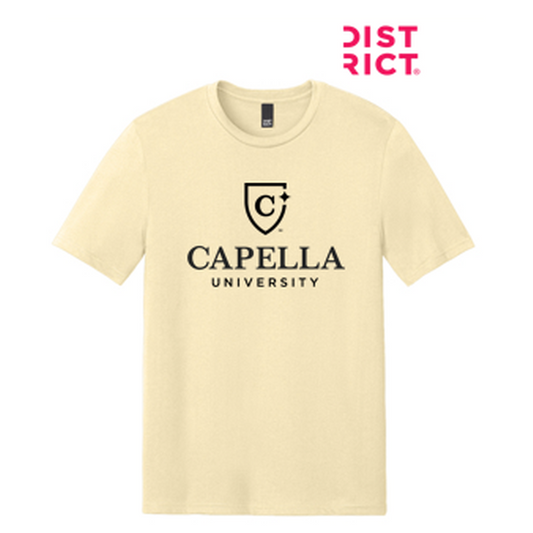 NEW CAPELLA District® Perfect Weight® CVC Tee (10-in logo) - Soft Yellow
