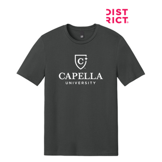 NEW CAPELLA District® Perfect Weight® CVC Tee (10-in logo) - Charcoal