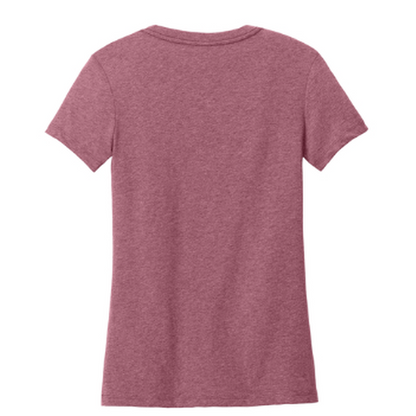NEW CAPELLA District® Women’s Perfect Weight® CVC Tee (10-in logo) - Orchid Haze Heather