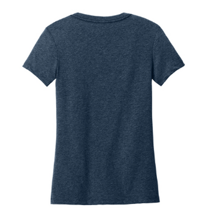 NEW CAPELLA District® Women’s Perfect Weight® CVC Tee (10-in logo) - Heathered Navy