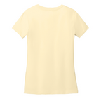 NEW CAPELLA District® Women’s Perfect Weight® CVC Tee (10-in logo) - Soft yellow