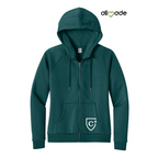 NEW CAPELLA Allmade® Women’s Organic CVC Fleece Full-Zip Hoodie (2.5-in logo) - Deep Sea Green