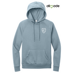 NEW CAPELLA Allmade® Unisex Organic CVC Fleece Pullover Hoodie (2.5-in logo) - I Like You Blue