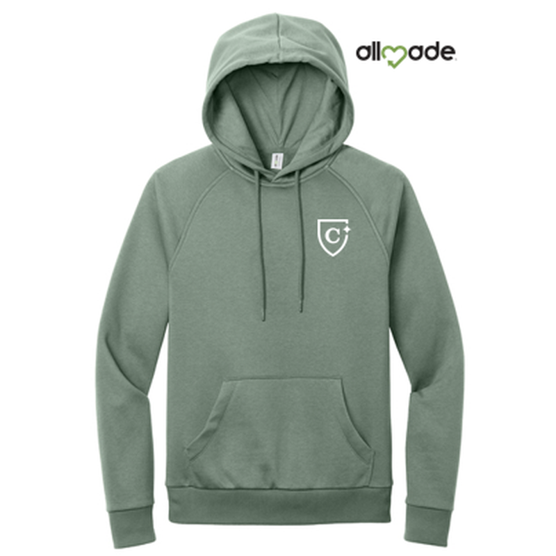 NEW CAPELLA Allmade® Unisex Organic CVC Fleece Pullover Hoodie (2.5-in logo) - Matcha Green
