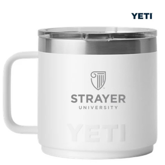 STRAYER YETI RAMBLER 14 OZ MUG WITH MAGSLIDER LID - WHITE