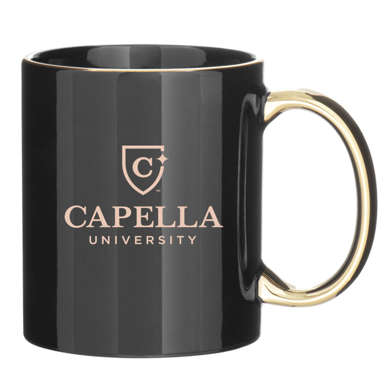 CAPELLA C-Handle Metallic Mug - Black/Gold