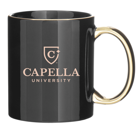 CAPELLA C-Handle Metallic Mug - Black/Gold