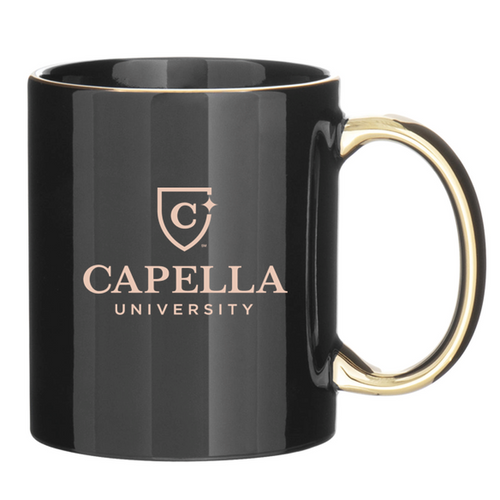 CAPELLA C-Handle Metallic Mug - Black/Gold