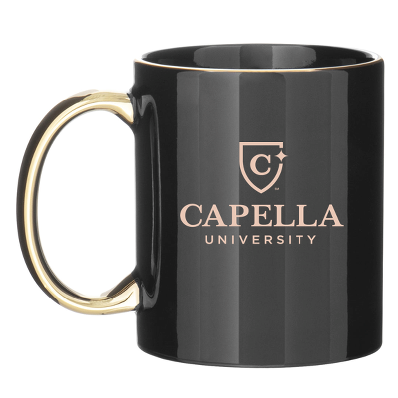 CAPELLA C-Handle Metallic Mug - Black/Gold