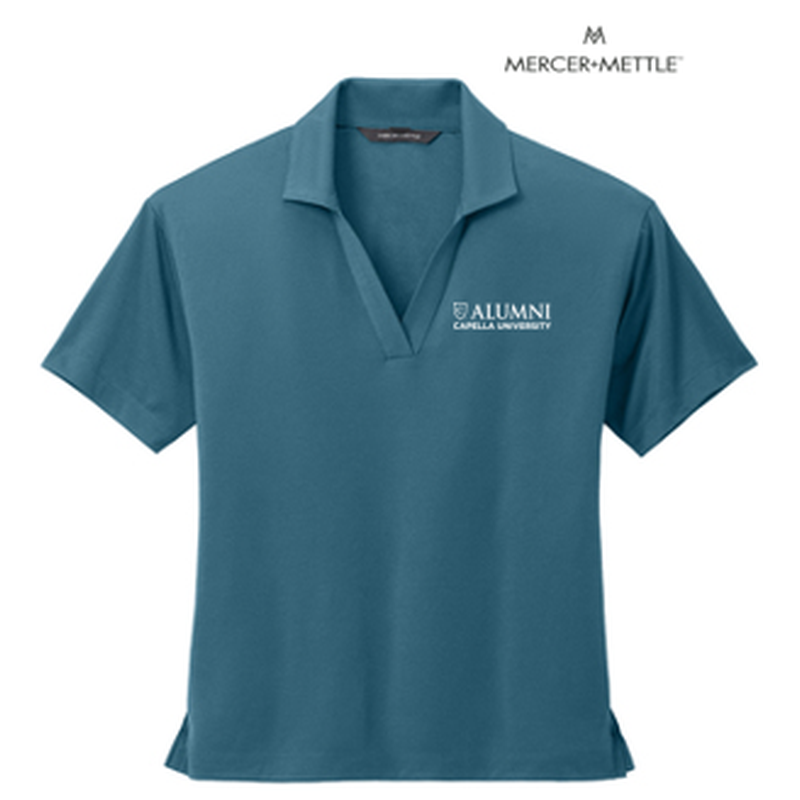 CAPELLA ALUMNI - Mercer+Mettle® Women’s Stretch Jersey Polo - Parisian Blue