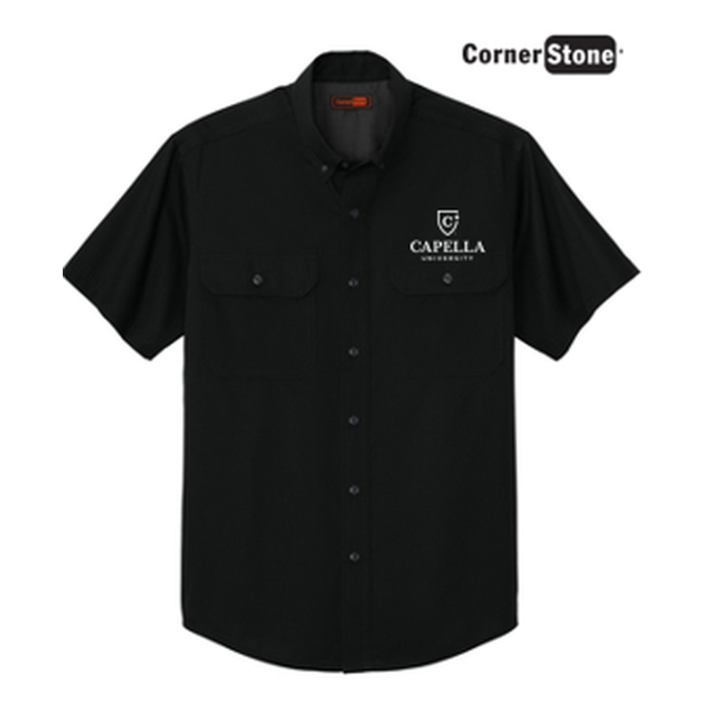 CAPELLA - CornerStone® Short Sleeve Select Ripstop Shirt - Black