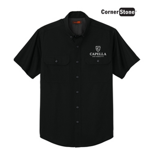 NEW CAPELLA - CornerStone® Short Sleeve Select Ripstop Shirt - Black