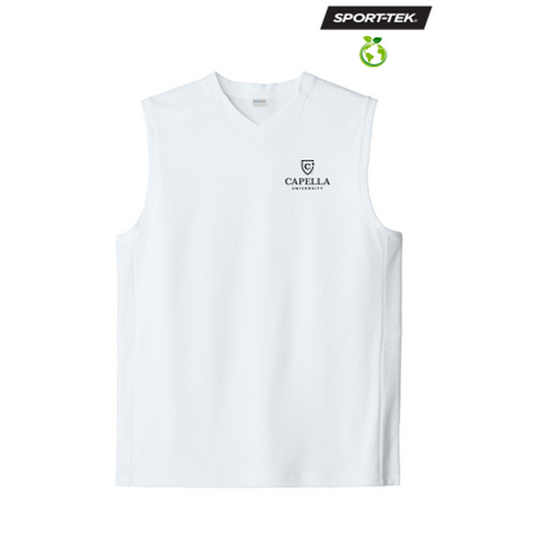 NEW CAPELLA -  Sport-Tek® Women’s Club Sleeveless V-Neck - White/White