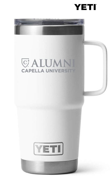 ALUMNI CAPELLA YETI RAMBLER 20 OZ TRAVEL MUG WITH STRONGHOLD LID - WHITE