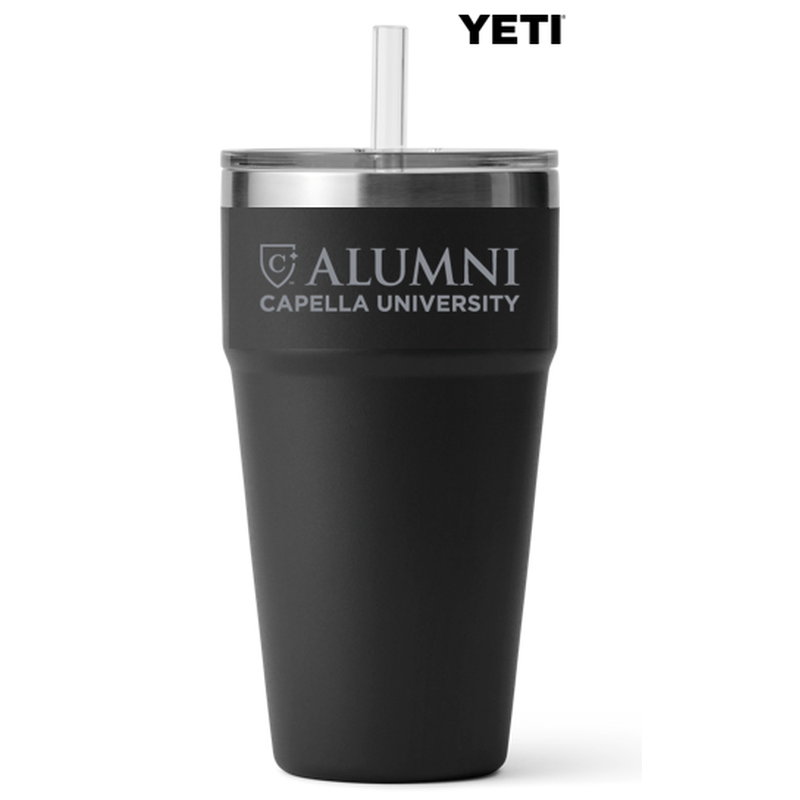 ALUMNI CAPELLA YETI RAMBLER® 26 OZ STACKABLE CUP  WITH STRAW LID - Black