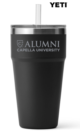 ALUMNI CAPELLA YETI RAMBLER® 26 OZ STACKABLE CUP  WITH STRAW LID - Black