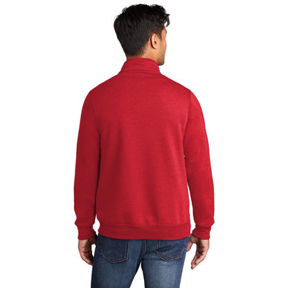 NEW CAPELLA Port & Company ® Core Fleece 1/4-Zip Pullover Sweatshirt-RED