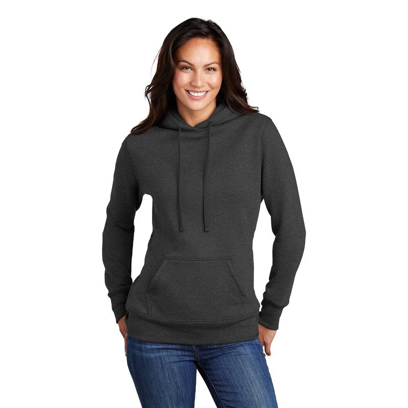 CAPELLA Port & Company ® Ladies Core Fleece Pullover Hooded Sweatshirt - Dark Heather Grey