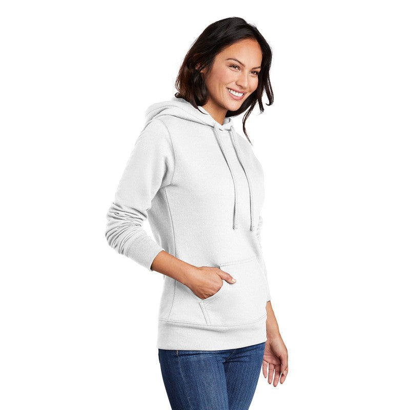 NEW Port & Company ® Ladies Core Fleece Pullover Hooded Sweatshirt - White