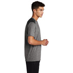 CAPELLA Sport-Tek ® PosiCharge ® Tri-Blend Wicking Draft Tee - Black/ Dark Grey Heather