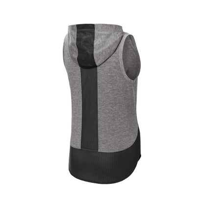 NEW CAPELLA Sport-Tek ® Ladies PosiCharge ® Tri-Blend Wicking Draft Hoodie Tank - Black/ Dark Grey Heather