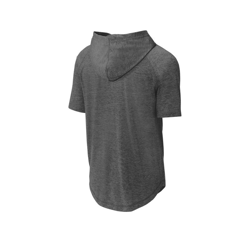 NEW CAPELLA Sport-Tek ® PosiCharge ® Tri-Blend Wicking Short Sleeve Hoodie-Dark Grey Heather