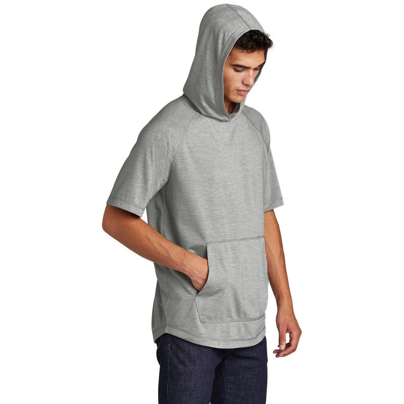 CAPELLA Sport-Tek ® PosiCharge ® Tri-Blend Wicking Short Sleeve Hoodie-Light Grey Heather