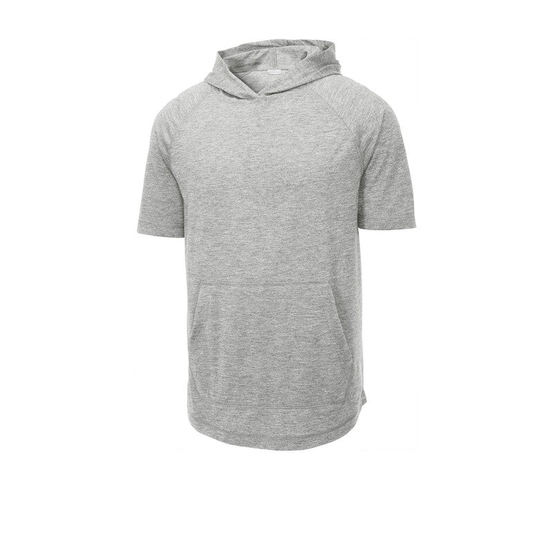 CAPELLA Sport-Tek ® PosiCharge ® Tri-Blend Wicking Short Sleeve Hoodie-Light Grey Heather