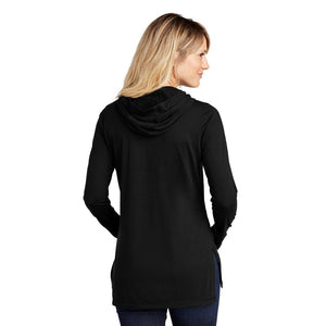Sport-Tek ® Ladies PosiCharge ® Tri-Blend Wicking Long Sleeve Hoodie - Black Triad Solid