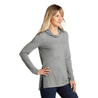 CAPELLA Sport-Tek ® Ladies PosiCharge ® Tri-Blend Wicking Long Sleeve Hoodie - Light Grey Heather