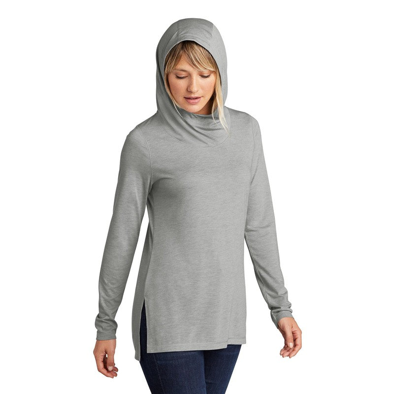 NEW Sport-Tek ® Ladies PosiCharge ® Tri-Blend Wicking Long Sleeve Hoodie - Light Grey Heather