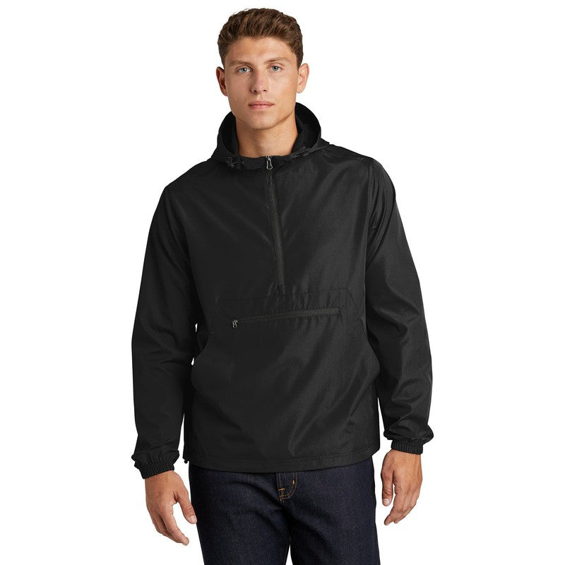 CAPELLA Sport-Tek ® Packable Anorak-BLACK