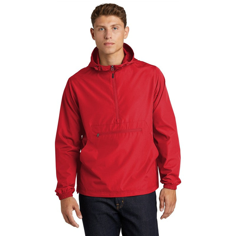 NEW CAPELLA Sport-Tek ® Packable Anorak-True Red