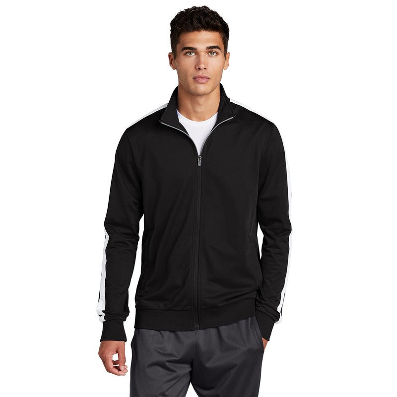 CAPELLA Sport-Tek ® Tricot Track Jacket-Black/ White