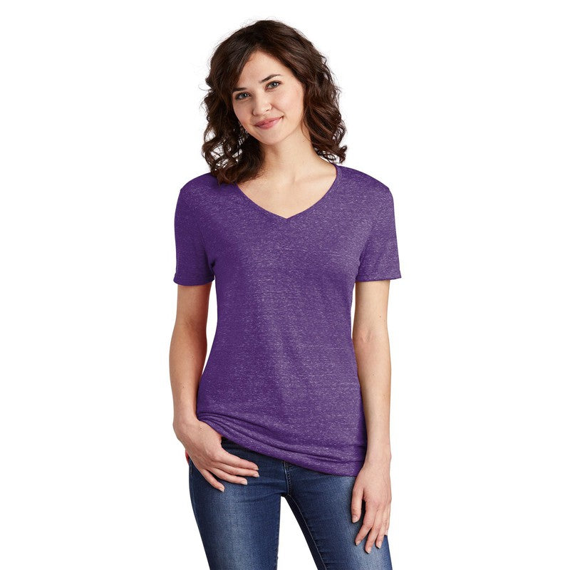 NEW JERZEES ® Ladies Snow Heather Jersey V-Neck T-Shirt - Purple