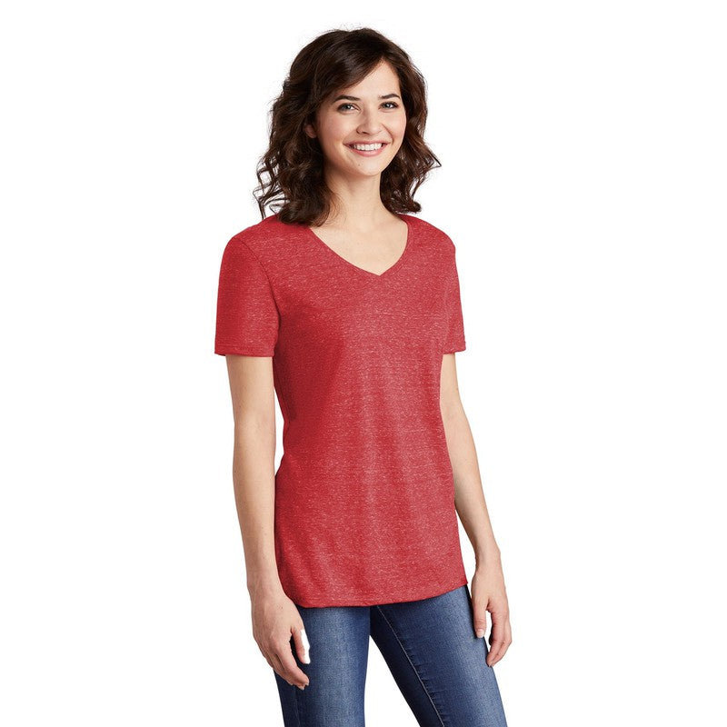 NEW JERZEES ® Ladies Snow Heather Jersey V-Neck T-Shirt - Red