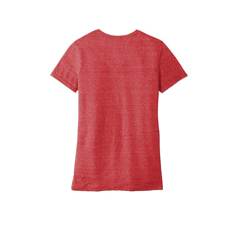 NEW CAPELLA JERZEES ® Ladies Snow Heather Jersey V-Neck T-Shirt - Red