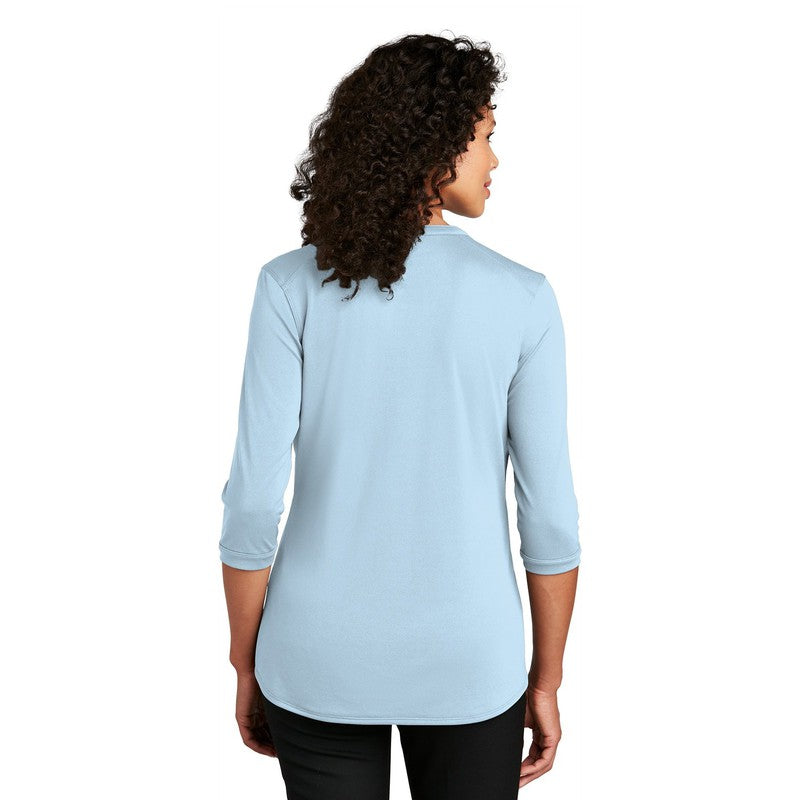 NEW CAPELLA Port Authority ® Ladies UV Choice Pique Henley - Cloud Blue